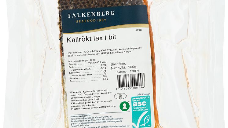 Falkenberg Seafood kallrökt lax i bit 200 g