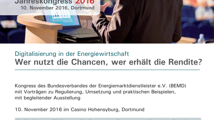 BEMD Jahreskongress am 10. November in Dortmund:  Ehrlichmachen einer Branche zur Digitalisierungsrendite 