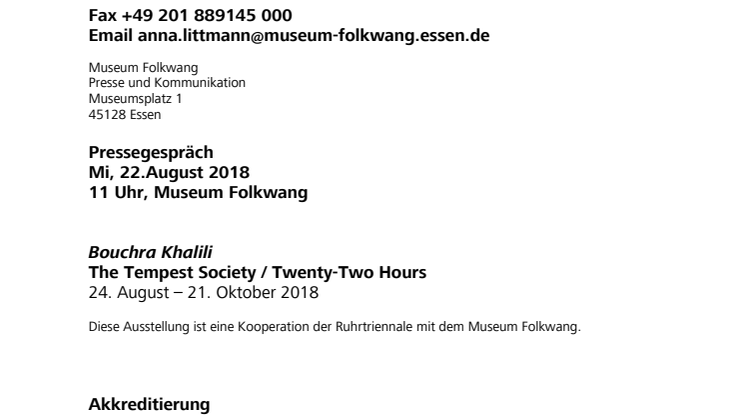 Antwortfax Museum Folkwang