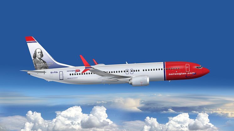 Norwegian announces Benjamin Franklin as first American tailfin hero