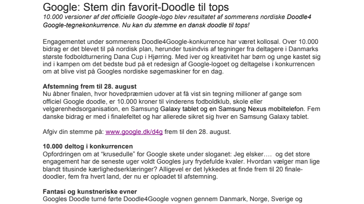 Google: Stem din favorit-Doodle til tops