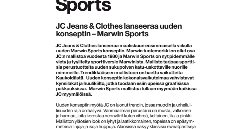 JC Jeans & Clothes lanseeraa uuden konseptin – Marwin Sports