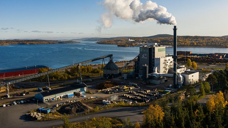 Liquid Winds produktionsanläggning ska ligga på Övik Energis mark, i anslutning till Hörneborgsverket.