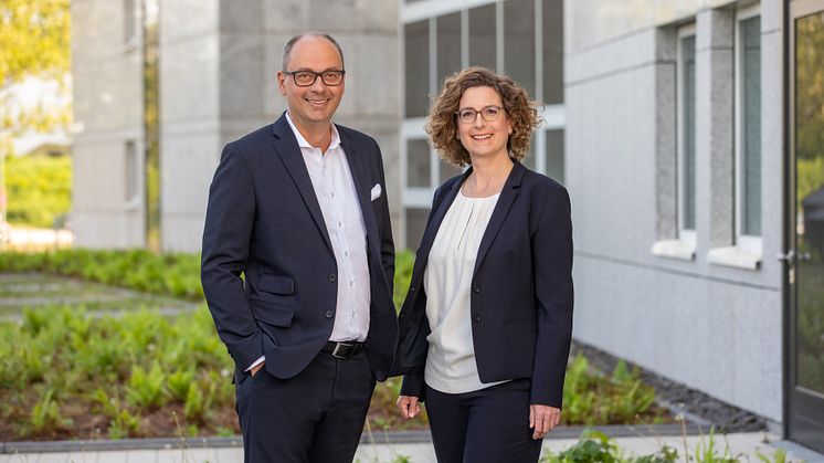 Die Geschäftsleitung der LBS Hessen-Thüringen: Stephen Adam und Sabine König