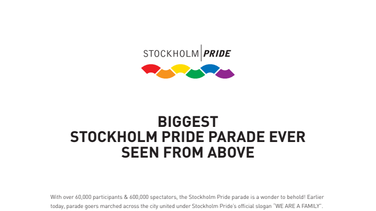 Biggest Stockholm Pride Parade ever seen from above