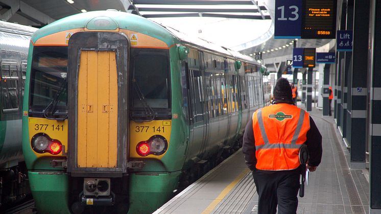 Electric trains across Gatwick Express, Great Northern, Southern and Thameslink are the sustainable choice for travel - other train images to download below