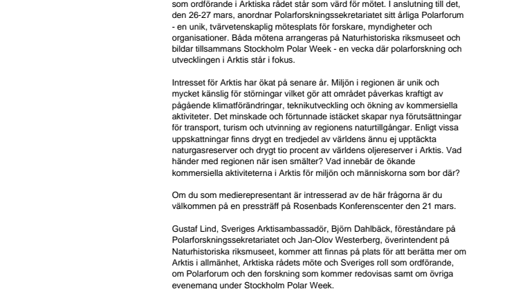 Pressinbjudan: Välkommen på pressträff inför Stockholm Polar Week!