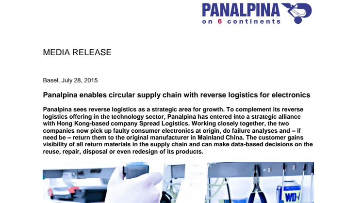 Panalpina enables circular supply chain with reverse logistics for electronics