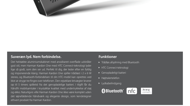 Harman lancerer den trådløse højttaler Harman Kardon One i samarbejde med HTC