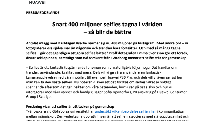  Snart 400 miljoner selfies tagna i världen – så blir de bättre 