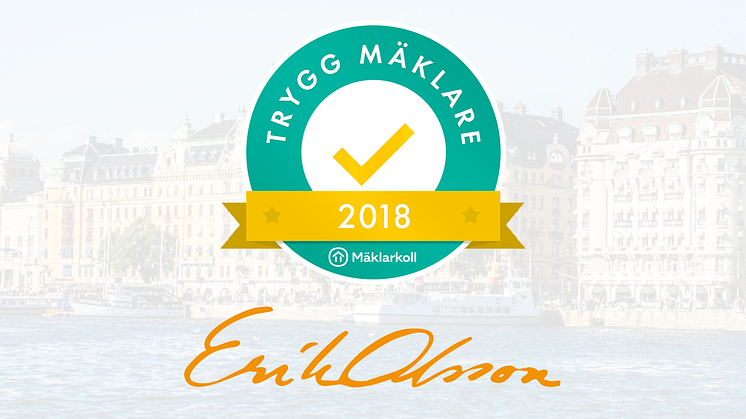 Erik Olssons mäklare nu certifierade med märkningen Trygg Mäklare av Mäklarkoll