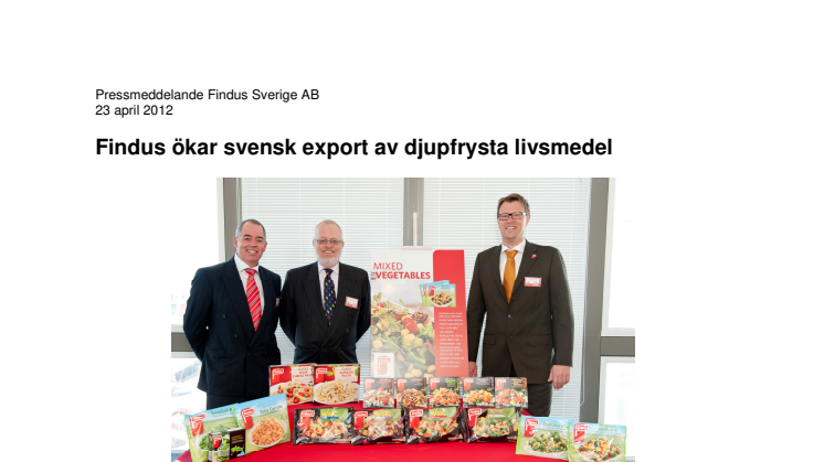 Findus ökar svensk export av djupfrysta livsmedel
