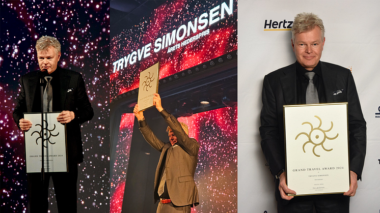 Trygve Simonsen, administrerende direktør i Hertz Norge, hedret med ærespris på Grand Travel Award 2024
