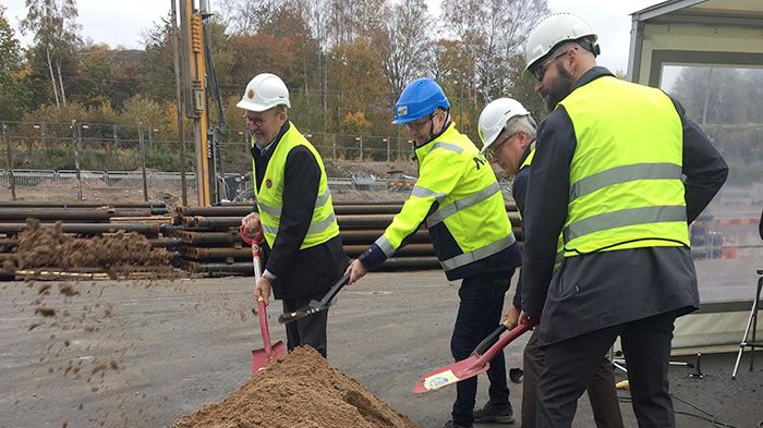 Spaden i marken för HSB brf Mariedahl 