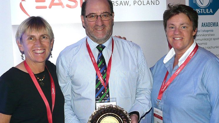 L-R: Prof. Karen Danylchuk (new WASM President); Dr Paul Johnson (outgoing WASM President) and Northumbria University’s Dr Ruth Crabtree (new WASM Vice-President)