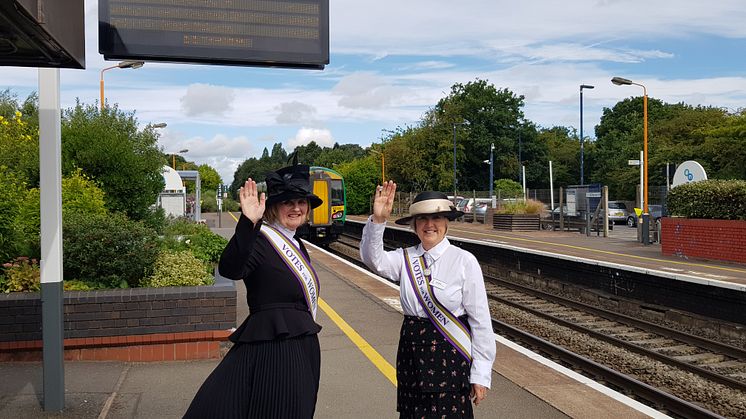 Soroptimists Jan Tilsley (left) and Jan Hemlin (right) at Widney Manor station