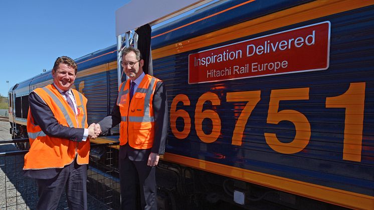 GB Railfreight celebrates relationship with Hitachi Rail Europe by naming Class 66 locomotive