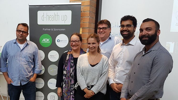 d-health-up-Finalisten bereiten sich auf ihren Pitch in der apoBank vor.