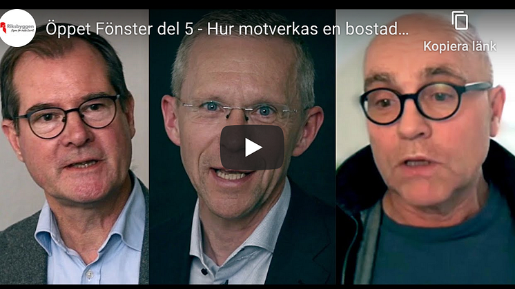 Fr v Mårten Lilja, vvd Riksbyggen, Håkan Andersson, presschef Riksbyggen och John Hassler, professor i nationalekonomi Stockholms universitet