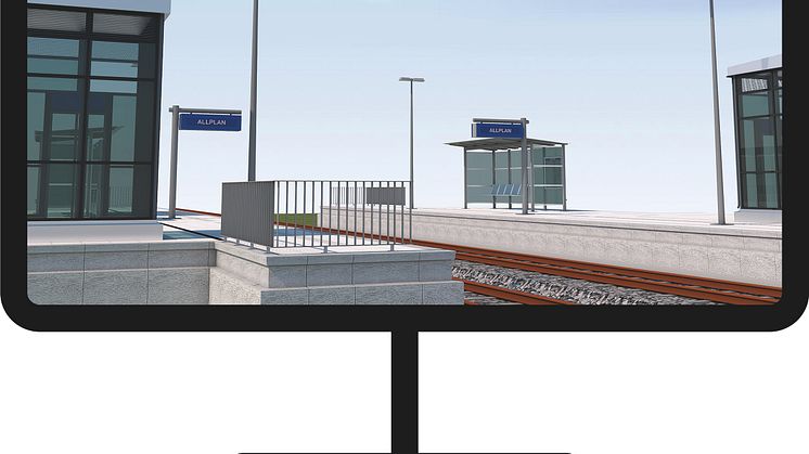 The project template from ALLPLAN for the rail platform design contains numerous features and templates that support the entire workflow of design, model creation, evaluation, documentation and data transfer. © ALLPLAN
