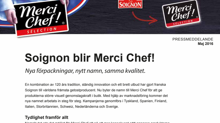 Soignon blir Merci Chef!