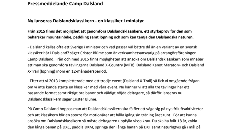 Nu lanseras Dalslandsklassikern - en klassiker i miniatyr