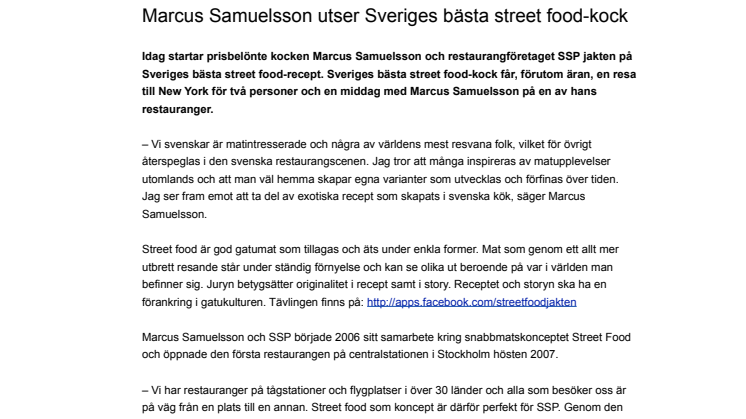 Marcus Samuelsson utser Sveriges bästa street food-kock