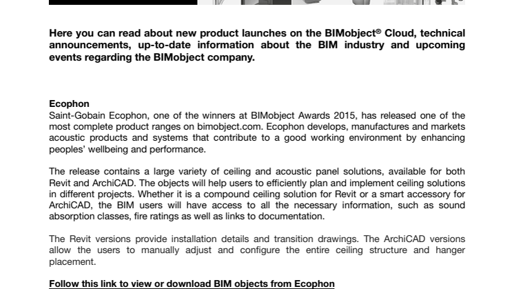 Download the latest BIM objects to your project