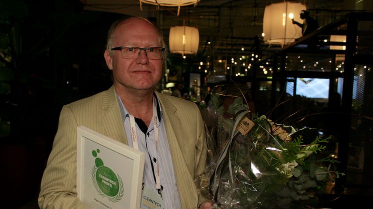 Årets Cleantechprofil 2018 Roger Gustavsson vid prisutdelningen.