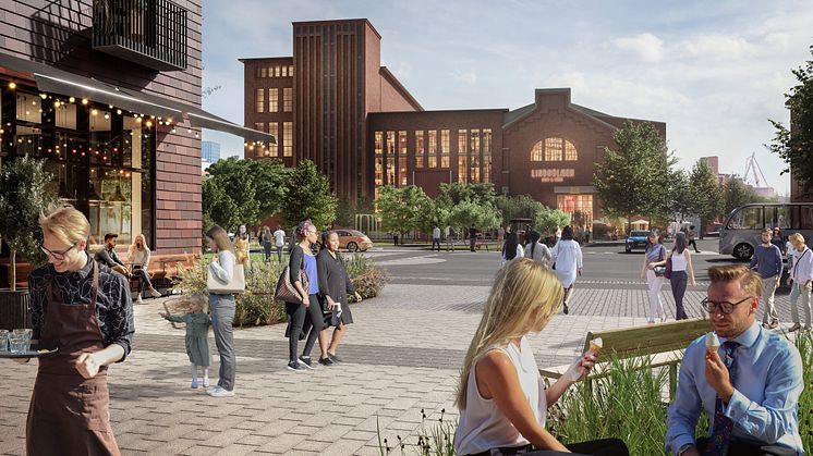 Uppdrag att upprätta detaljplan för skola, kontor och verksamheter vid Regnbågsgatan inom stadsdelen Lundbyvassen, är ett av ärendena på stadsbyggnadsnämnden den 28 mars. Visionsbild: Atrium Ljungberg. 