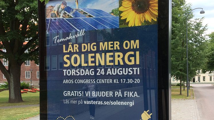 Pressinbjudan: Välkommen att delta på temakväll om solenergi 24 augusti