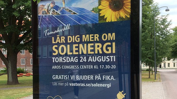 Pressinbjudan: Välkommen att delta på temakväll om solenergi 24 augusti