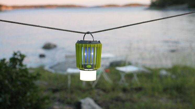 Myggfälla med campinglampa