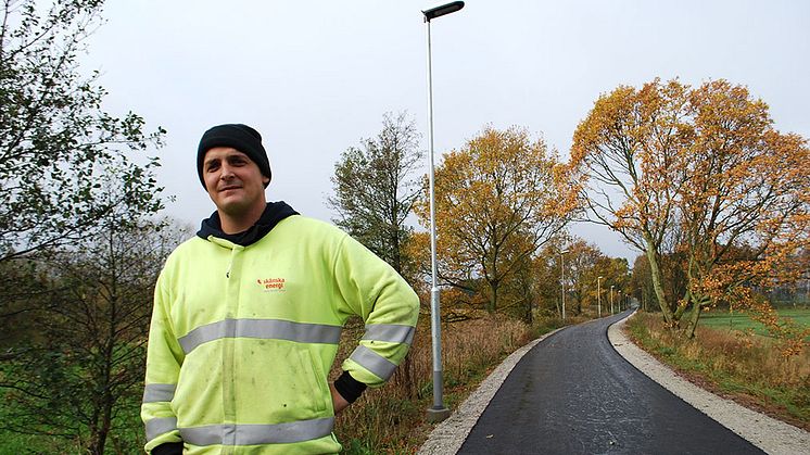 Ny gatubelysningssträckan mellan Örtofta och Lilla Harrie.