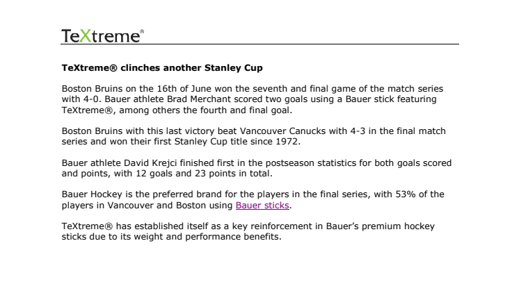 TeXtreme® clinches another Stanley Cup