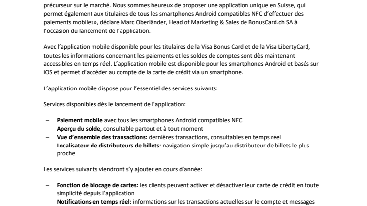 BonusCard.ch SA est le premier émetteur de cartes suisse à permettre le paiement mobile sur tous les appareils 