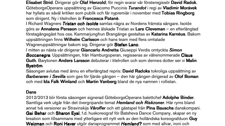GöteborgsOperans säsong 2012/2013 