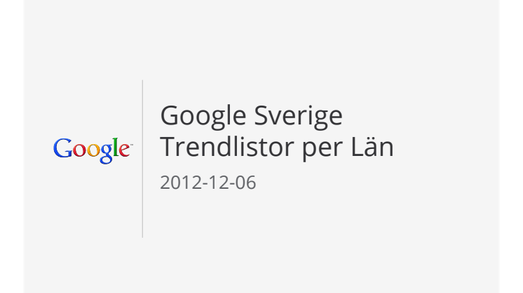 Trendlistor per län i Sverige 2012