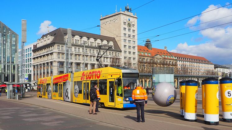 Tram-EM 2022 in Leipzig - Geschicklichkeitstest auf dem Augustusplatz