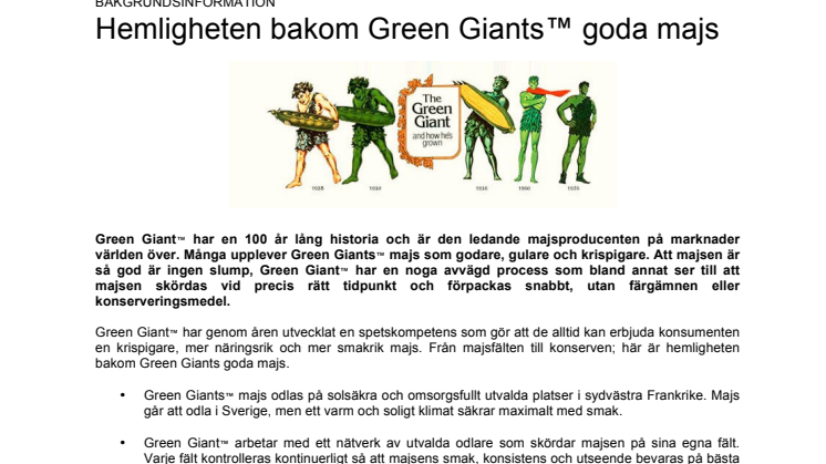 Hemligheten bakom Green Giants™ goda majs