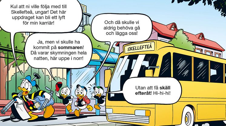 Kalle och Knattarna anländer till Skellefteå.