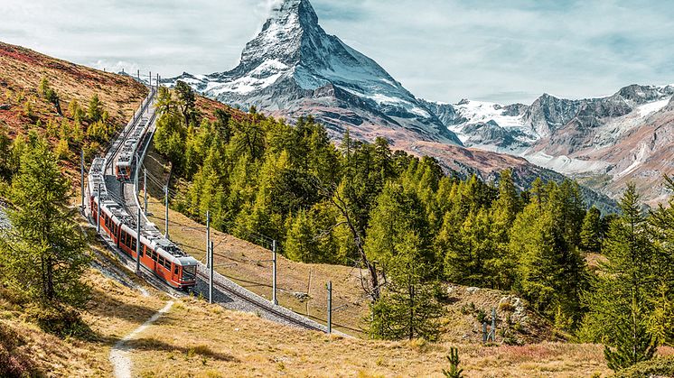 Gornergrat-Bahn mit Matterhorn © Gornergrat-Bahn/Ernst Christen