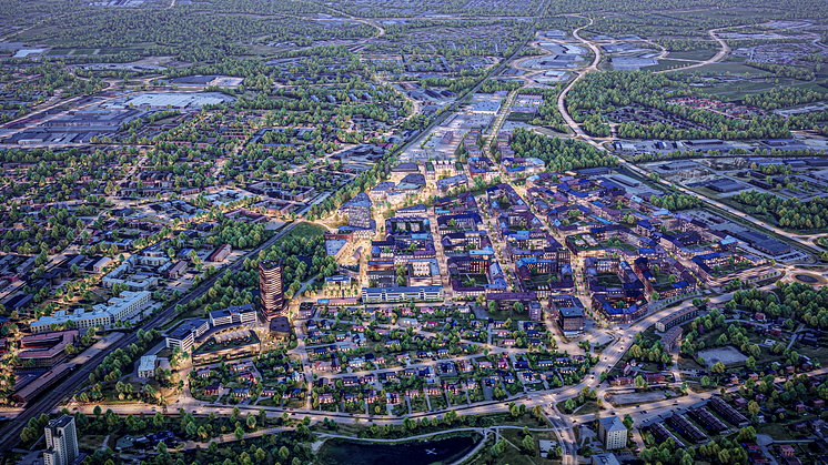 Tidig visionsbild över Skövde Science City