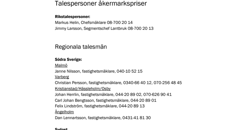 Talesperson åkermarkspriser helår 2014 (pdf)