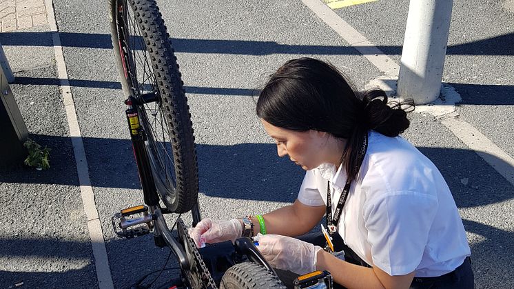 Bike marking will be one of a number of initiatives being showcased at Birmingham Snow Hill during the security roadshows on 2 & 3 October.