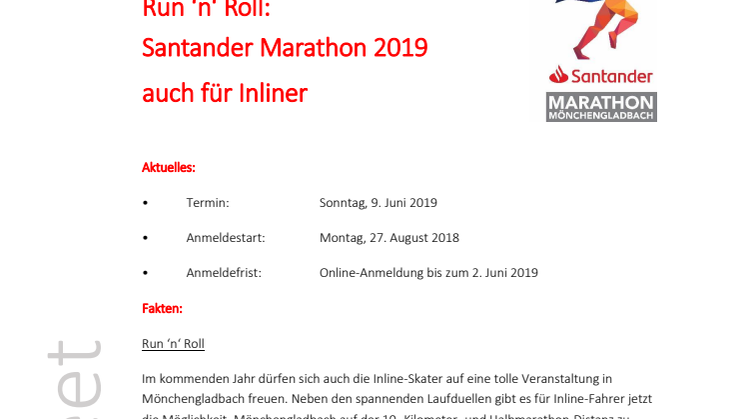 Factsheet 1 Santander Marathon 2019