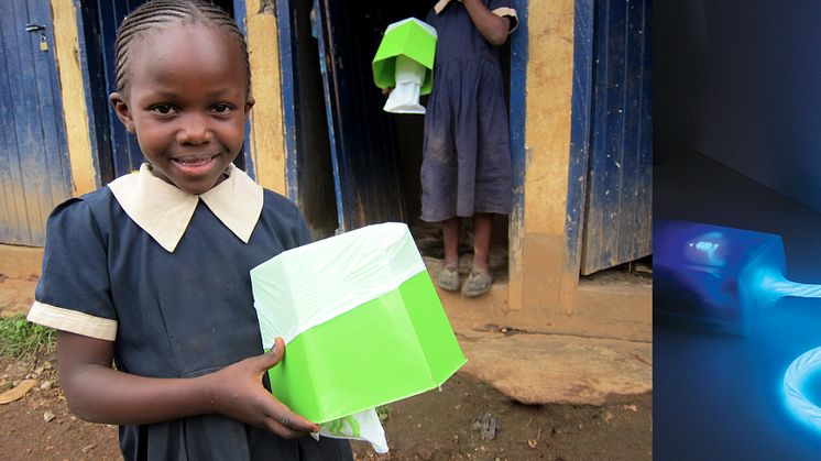 Left: Peepoo single-use toilet. Photo: Maria Berndtsson/Peepoople Right: The Power Aware Cord. Photo: RISE Interactive