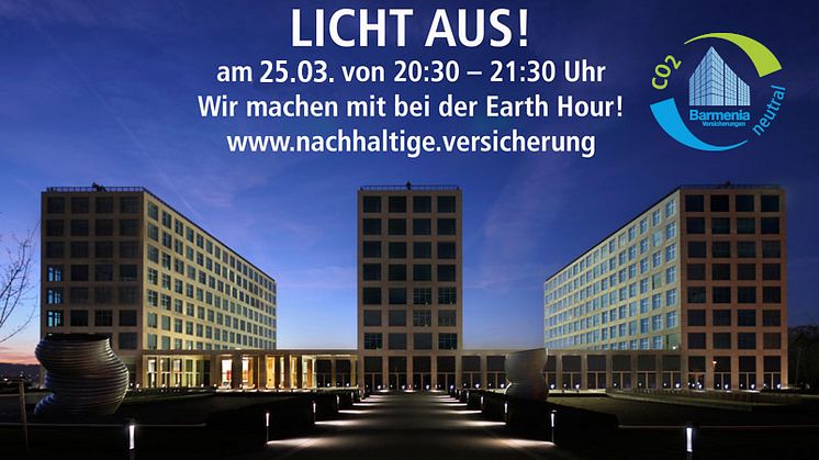 Barmenia nimmt mit ihren Wuppertaler Hauptverwaltungen an der Earth Hour teil.