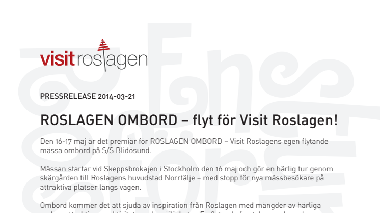 ROSLAGEN OMBORD – flyt för Visit Roslagen!