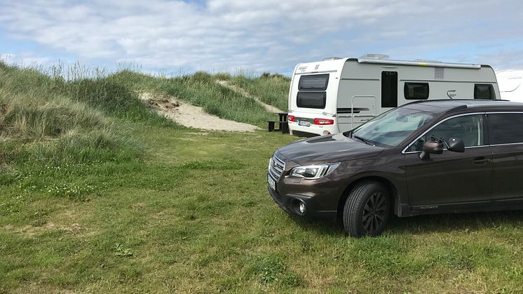 Caravan direkt vor der Düne